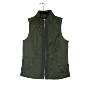 Polo Golf Vest Large Green Quilted Puffer Thin Equestrian Sz Large